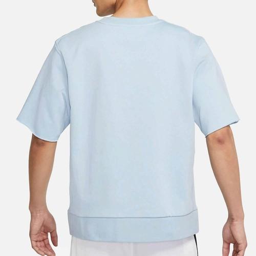 Nike Men's Solid Color Crew Neck Quick-Dry Printed Sports T-Shirt, Blue