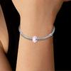 925 Silver Cherry Blossom Dangle Charm Beads Pink Flower Bead for Women Bracelet Jewelry