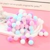 100pcs/set Colorful Plush Poms Ball Applique Make Hairband Scarf Mittens Crafts