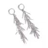Elegant Gold & Silver Long Tassel Earrings with Silver Needle Backs - Light Luxury Design for Women