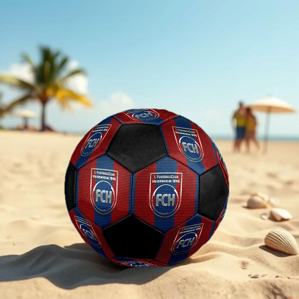 FC Heidenheim Size 5 Soccer Ball, Machine-Stitched PVC, Durable & High Bounce, All Ages Fit, fan merchandise, matches & outdoor use.