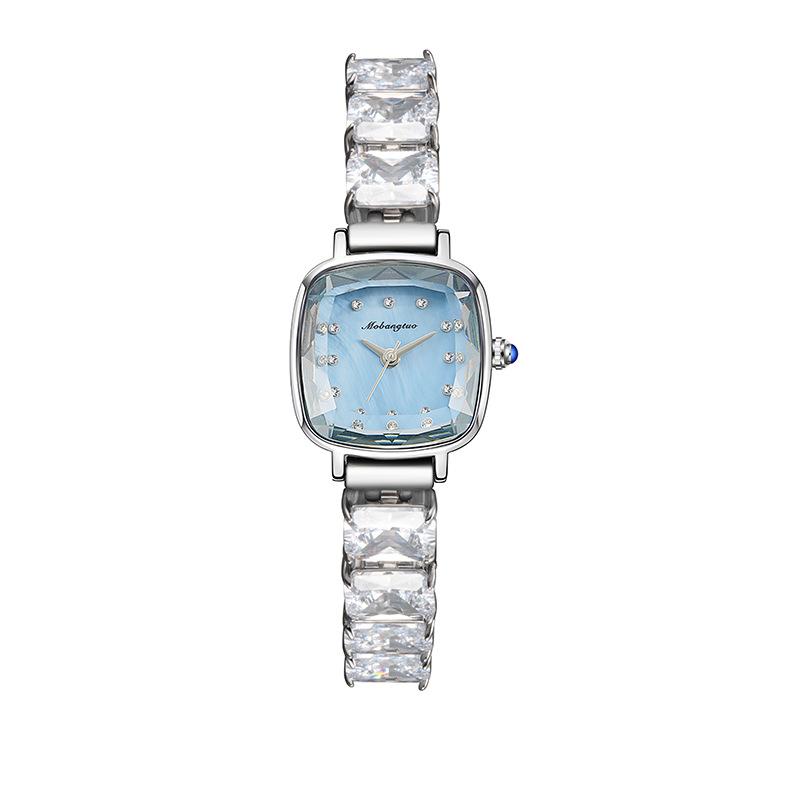 Fashion Sugar Cube Diamond Bracelet Ladies Watch Girls Premium Quartz Watch