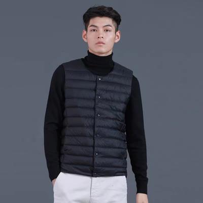 Herbst Winter Neu Herren Dünne Daunen Baumwolle Jacken Westen Stehkragen Einfarbig Knopf Taschen Mode Lässig Locker Ärmellos Cardigan Oberteil