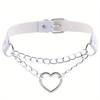 Personalized Fashion Punk Hip-Hop Gothic Peach Heart Shaped Chain Collar Necklace Trend Leather Love Heart Collar