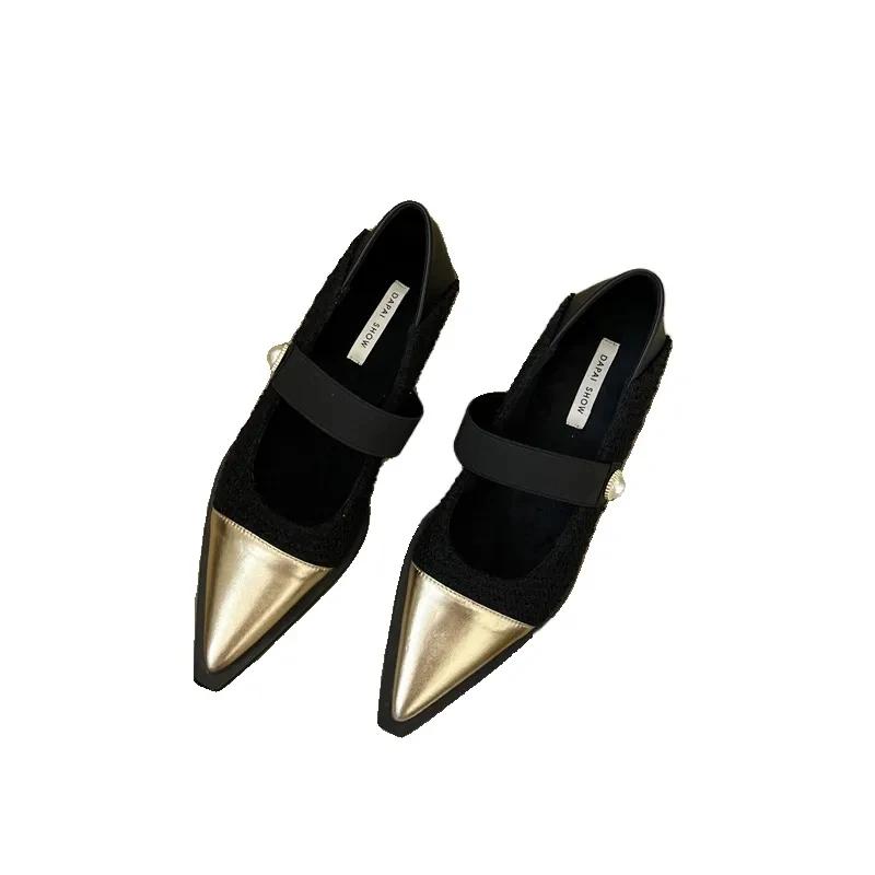 Fashion Fashion Low Heel New 2025 Spring Net Red Single Shoes Low Heel Slippers Mary Jane Lady Shoes Travel Shoes Ladies Large Size Shoe