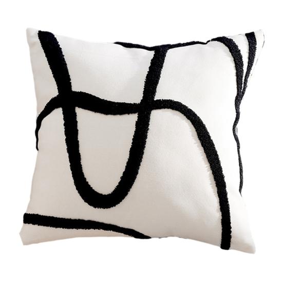Throw Pillowcase with Hidden Zipper PP Cotton Filling Contrast Color Office Couch
