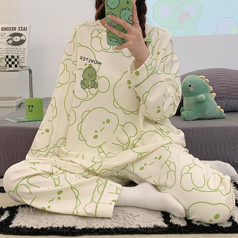 100% Cotton Pajamas For Women, Spring And Autumn, Home Wear Set That Can Be Worn Outside