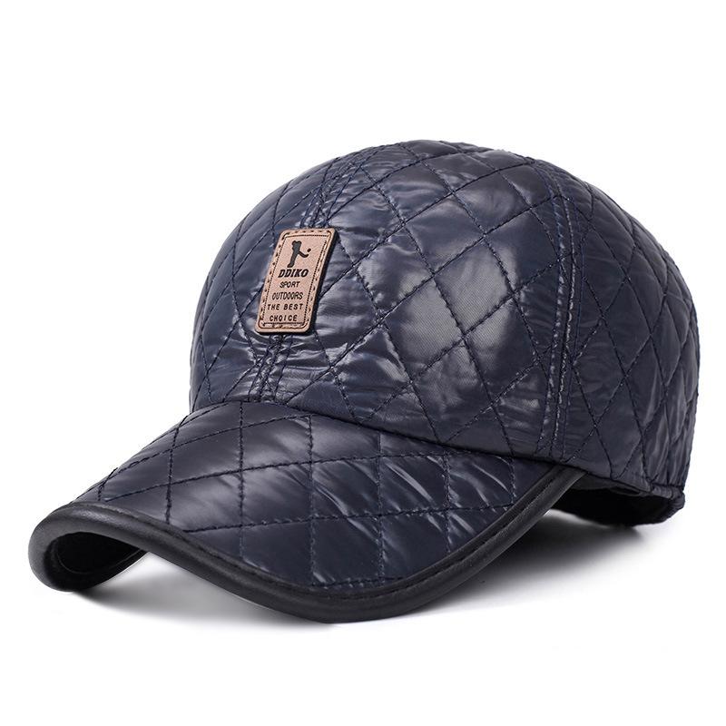 

Winter Warm Baseball Hat for Men, Middle aged and Elderly, Casual Ear Protection, Thickened Velvet Duck Tongue Hat, Dad s Hat темно-синий