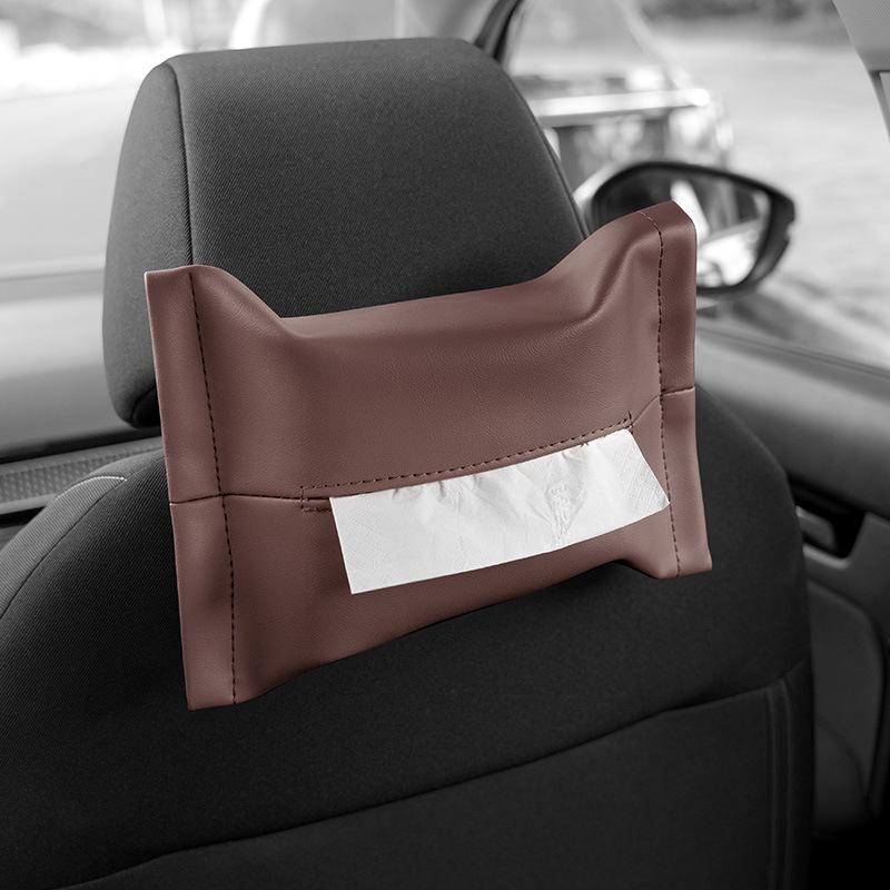 Ultra-Fiber Leather Car Tissue Box: Hanging Armrest or Fixed Interior Tissue Holder