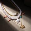 Bohemian Beach Shell Conch Beaded Necklace for Women Ocean Style Seashell Starfish Sun Pendant Choker Vacation Party Jewelry