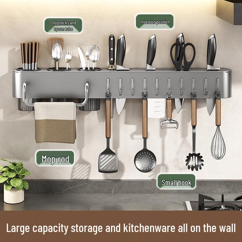 Youshu Wall-Mounted Kitchen Storage Rack with Knife Holder