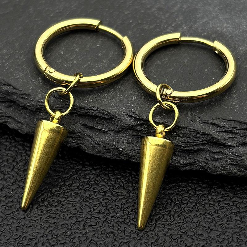 Punk Spike Rivet Hoop Earrings For Women Men Ear Studs Stainless Steel Gothic Hip Hop European and American Earring Jewelry Gift