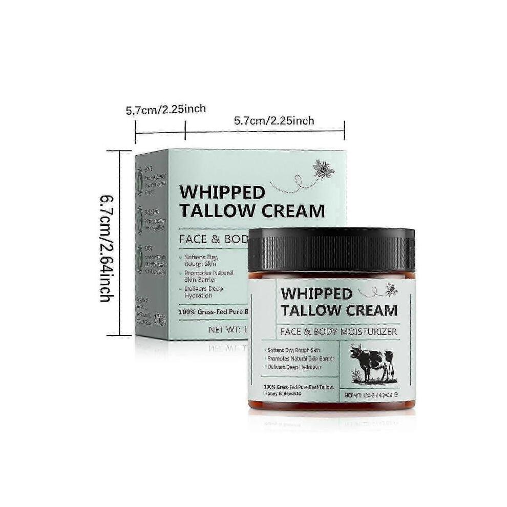 3x Crema per la Cura della Pelle a Base di Sebo da Bestiame Alimentato ad Erba 120g - Balsamo Idratante per Viso e Corpo, Kit per la Cura della Pelle Anti-Invecchiamento a Base di Sebo di Manzo Alimentato ad Erba meno