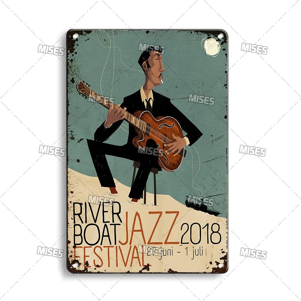 MISES JAZZ Metal Poster Vintage Metal Tin Sign Decorative Plate Metal Sign Music Metal Plaque Home Bar Studio Industrial Decor