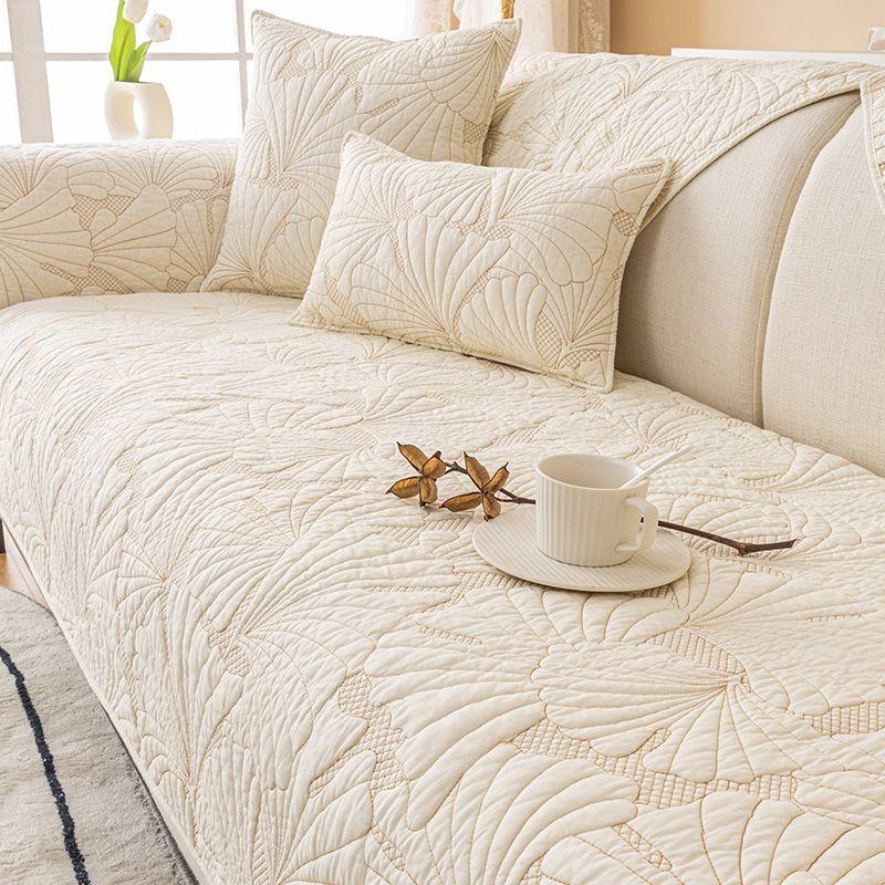 Nordycka Prosta Poduszka na Sofę Cztery Pory Roku Tkanina z Czystej Bawełny Antypoślizgowe Bawełniane Poduszki Siedziskowe Uniwersalny Nowoczesny Pokrowiec na Sofę