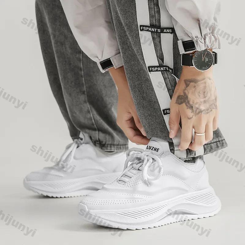 Men's Casual Sneakers Light Walking Tennis Shoes Men Autumn Fashion Outdoor Thick Non-slip Platform White Shoes Zapatillas Mujer