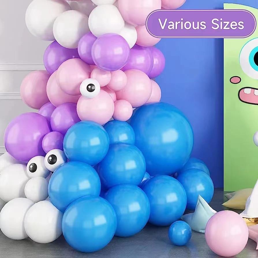 Purple Pink Balloon Set Halloween Eyes Matte Metal Balloon Wreath Birthday Party