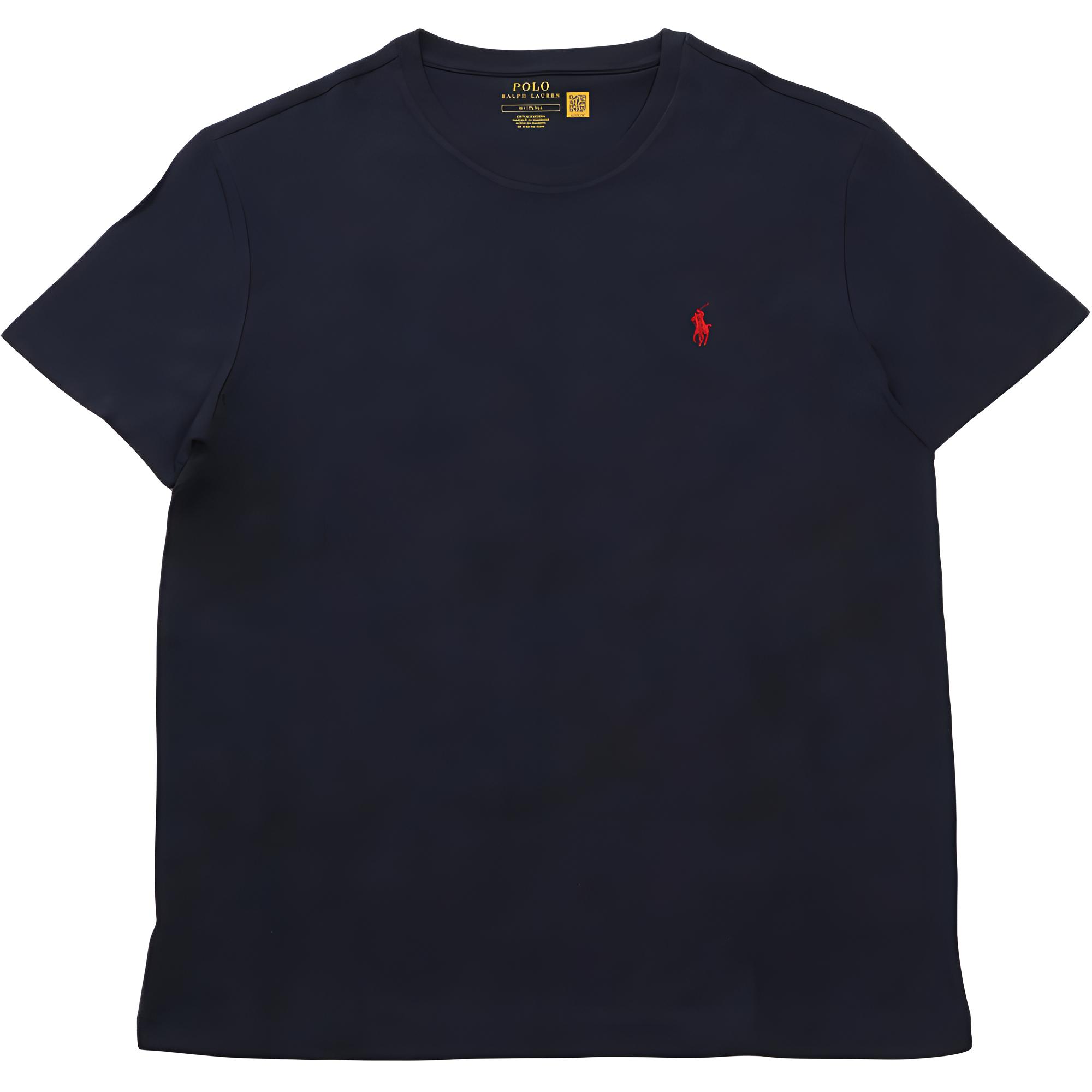 

Мужская футболка Polo Ralph Lauren однотонная с круглым вырезом и коротким рукавом Топы Чернила 710539151-003 M