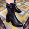 2025 Womens Shoes  New Fashion Thick Sole Ankle Boots Bow Comfortable Waterproof Mid-calf Heels Women Boots