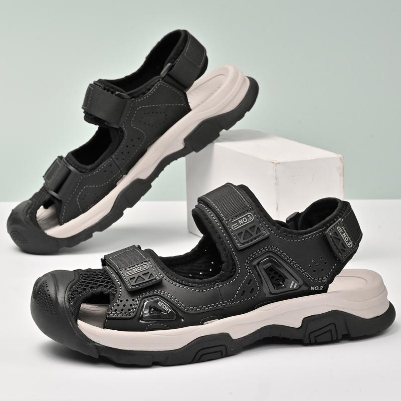 Fashion Anti-collision Toe Men Sports Sandals Outdoor Trekking Hiking Shoe Closed Toe Slippers Comfort Beach Shoes Summer Athletic Flats