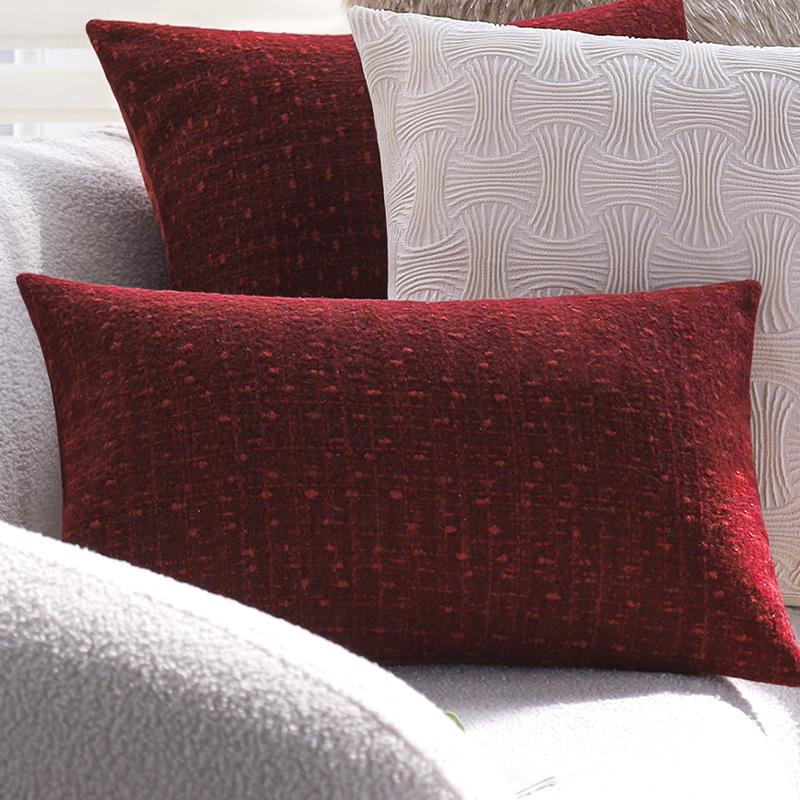 

Festive High-end Red Pillow High-end French Light Luxury Cushion Sofa Living Room Pillow Case Housewarming Wedding Decoration pillowcase only