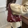 Punk Style Rivet Shoulder Bag PU Leather Women's Handbag Fashion Rivet Underarm Bag  Girls