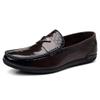 Mens Genuine Leather Loafer Slip-On Shoes Driving Business Casual Wear Non-Slip Rubber Sole Comfortable Round Toe