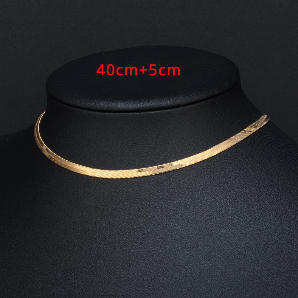 2025 High Quality Clavicle Blade Chains Dropshipping Women Gold Silver Color Stainless Steel 35+5cm Snake Choker Necklace Chain