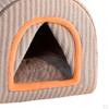 Indoor Pet House Dog Portable Handle Snooze Soft Enclosed Warm Bed with Door Curtain for