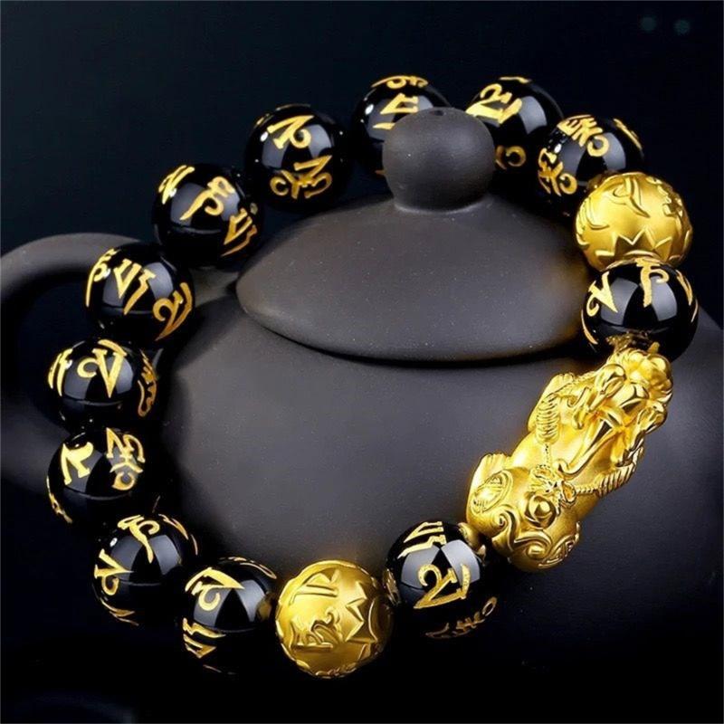 Elastic Handchain Attract Wealth and Good Fortune with Alloy Bracelet Unisex Stone Bead Jewelry for Prosperity
