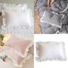 Delicate Ruffle Pillowcase Polyester Bed Cover With Decorative Edge for Bedroom Living Room Styling