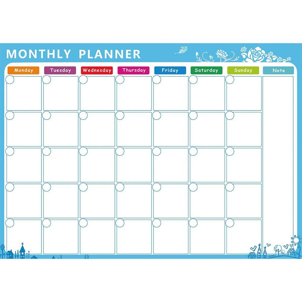 Erasable Whiteboard Calendar 12" X 16" Message Organizer Magnetic Monthly Planner  Refrigerator