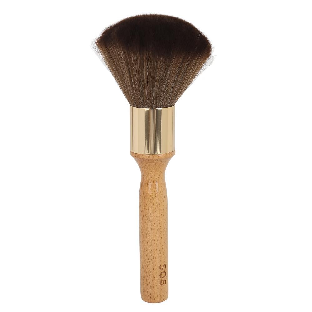 Ergonomic Handle Broken Hair Brush Beech Wood Barber Neck Duster Wooden Neck Duster  Barber Use