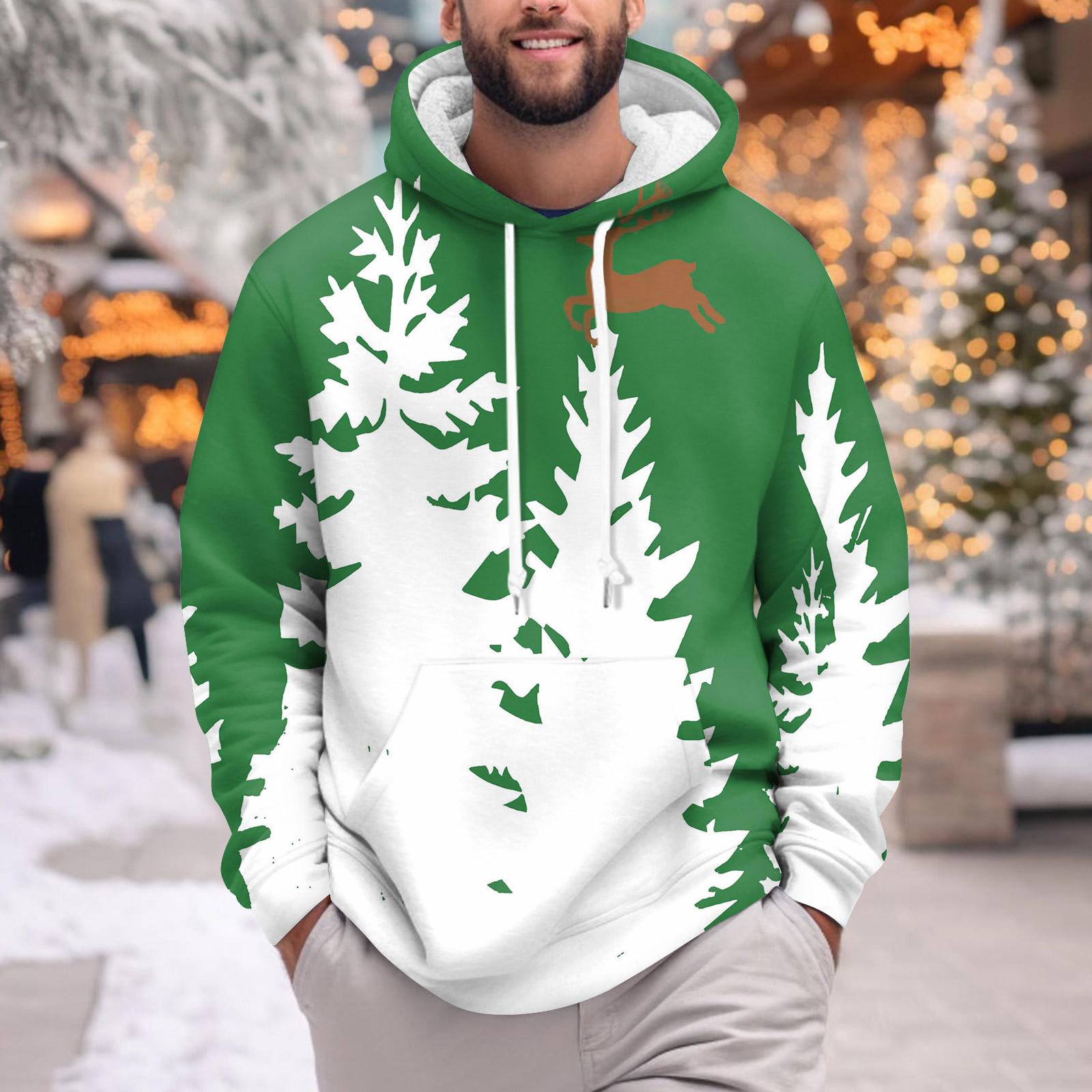 

Мужское теплое плюшевое пальто с принтом, флисовый свитер, повседневное пальто, свитер с карманами, зимнее пальто M зелёный