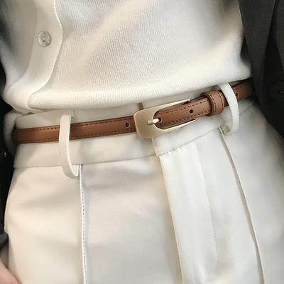 Damengürtel Minimalistischer trendiger dünner Gürtel High-End authentischer lässiger vielseitiger Nadelknopfgürtel mit Röcken Jeans Lady Belts Neu