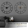 30 Inch Large Wall Clock Modern Oversized Roman Numeral Decorative Black Metal Wall Clock for Living Room Decor House Warming G