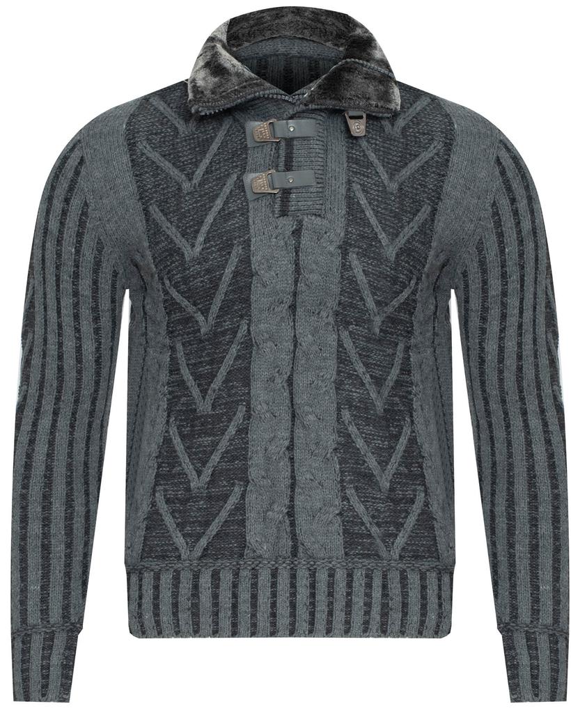 Men's Turtleneck Sweater - 590 Dark Gray XL