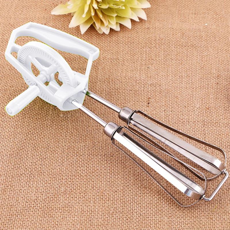 Rotary Manual Hand Whisk Egg Beater Mixer Blender Stainless Steel Kitchen Tools