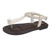 Fashion 2025 Summer Open Toe Women's Sandals Outdoor Pearl Buckle Strap Thong Sandals for New Daily Versatile Casual & Beach