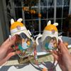 Adorable Cartoon Straw Cup Childrens Kindergarten Lightweight Mixing Kettle Baby Mom Girl Back Water Cup