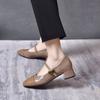 Mary Jane Shoes Women's Spring and Summer New Shallow Mouth Medium Heel Single Shoes Niche Personality Small Fresh Women
