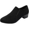Matt dicker Absatz Spitz-Single-Schuhe Herbst neue Schuhe tiefer Ausschnitt High Heels