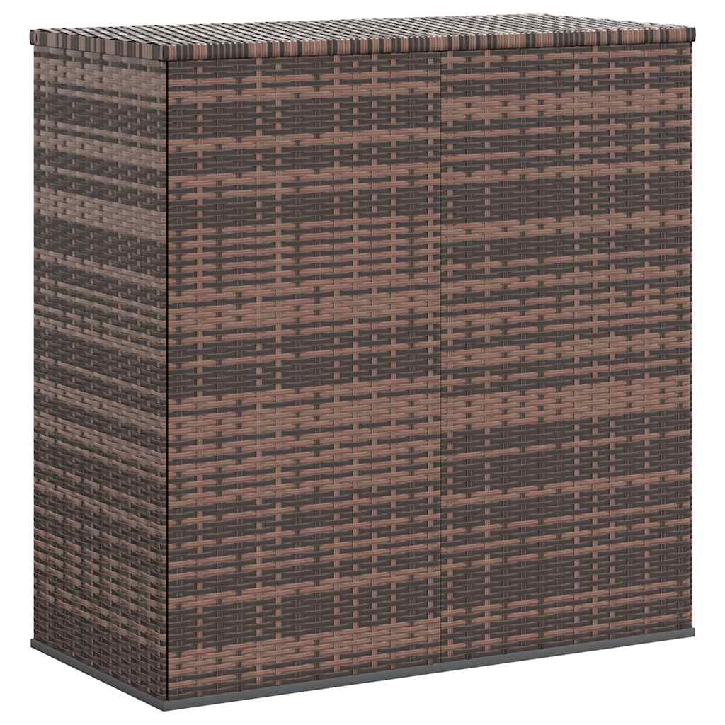 Garden Cushion Box PE Rattan 100*49*103.5 cm Brown