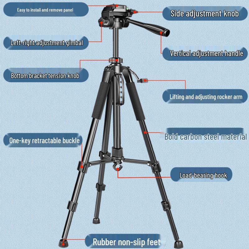 Multi-Angle Phone Holder with Fill Light for Live Streaming and Outdoor Photography