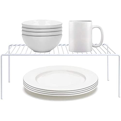 Kitchen Storage Rack, Spice Rack, Under-Sink Storage, Closet Organizer, White, Set of 2