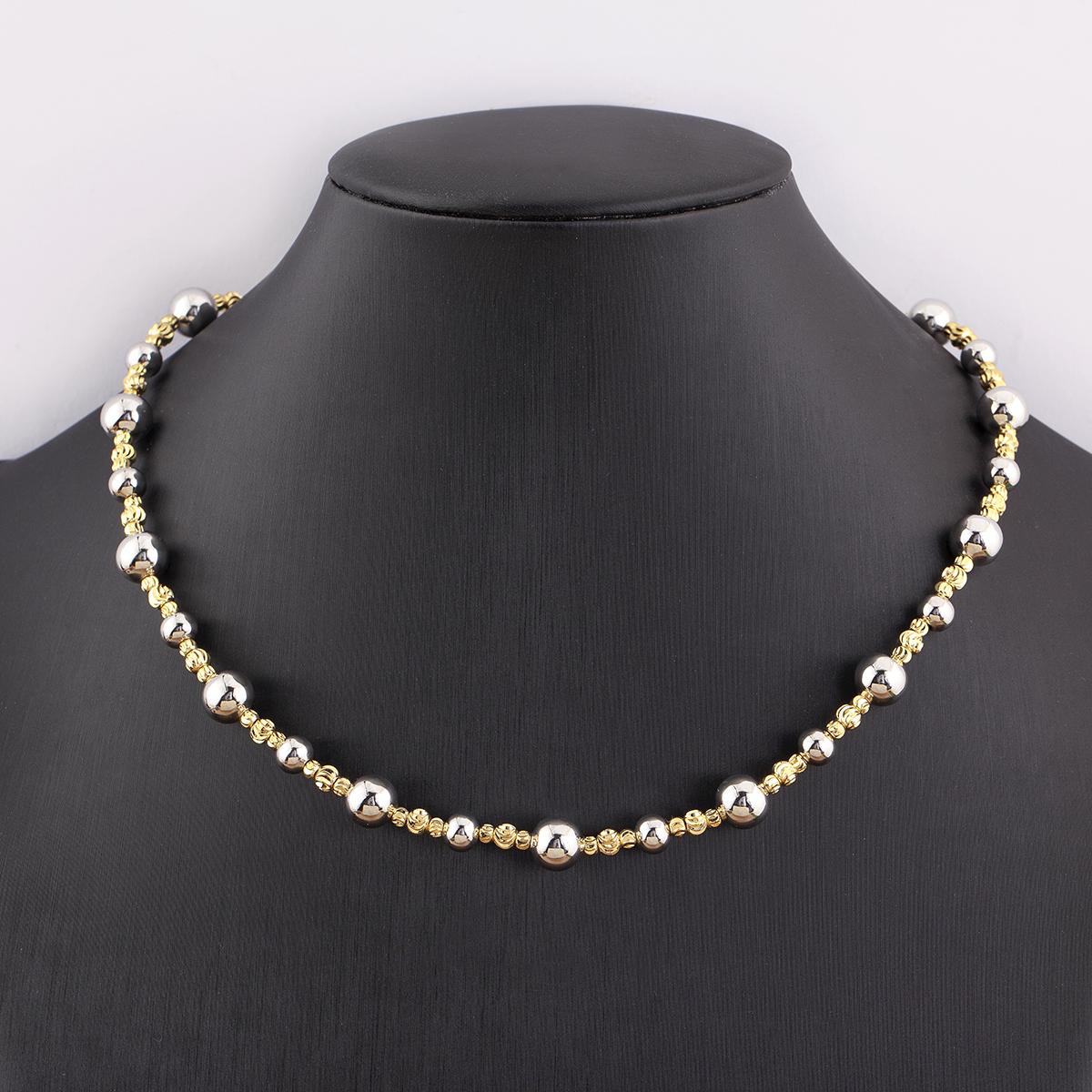 

Nidin New Trendy Simple Style Copper Round Beads Necklace For Female Birthday Party Clavicle Chain Jewelry Accessories Chic Gift срібний