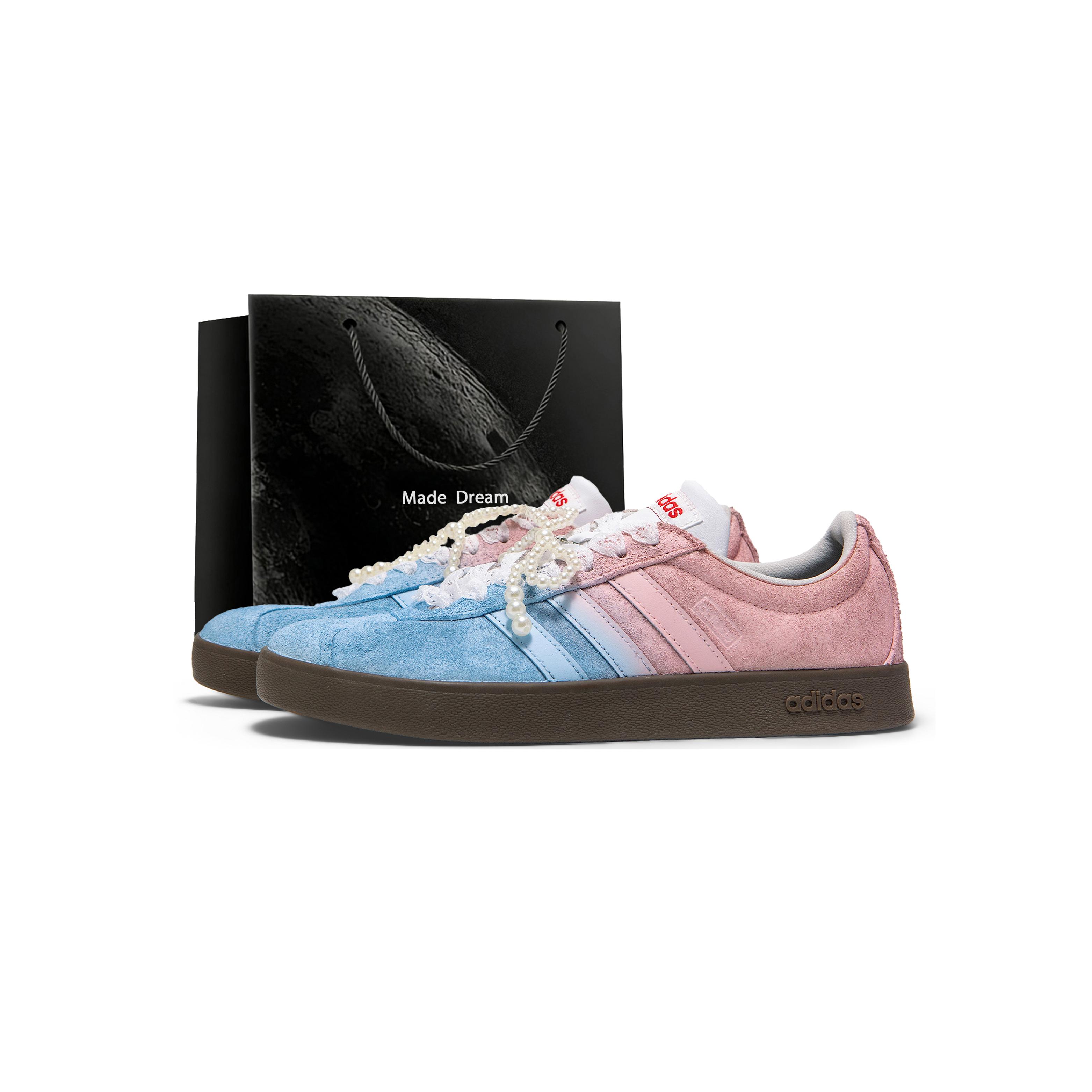 

Adidas Vl Court Classic Abrasion Resistant Abrasion Resistant Low top Skateboard Shoes Women s Pink Blue JS3003(Team1326-SBOX) 38⅔