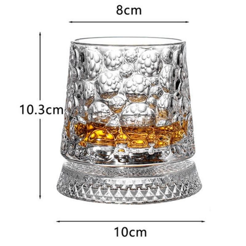 Premium Clear Whiskeys Glass with Rotating Base for Stress Reduction Crystal Cocktail WIne Glass Elegant Glassware Gift