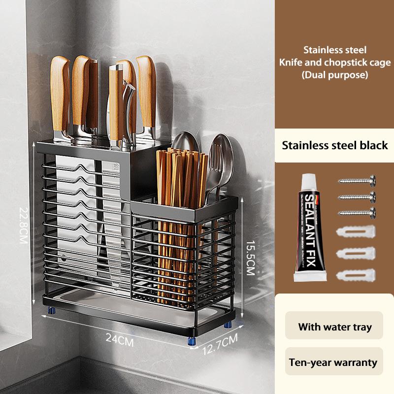 Stainless Steel Fork Chopstick Drain Storage Rack Chopsticks Spoons Drainer Basket Flatware Storage Drainer Kitchen Organizer