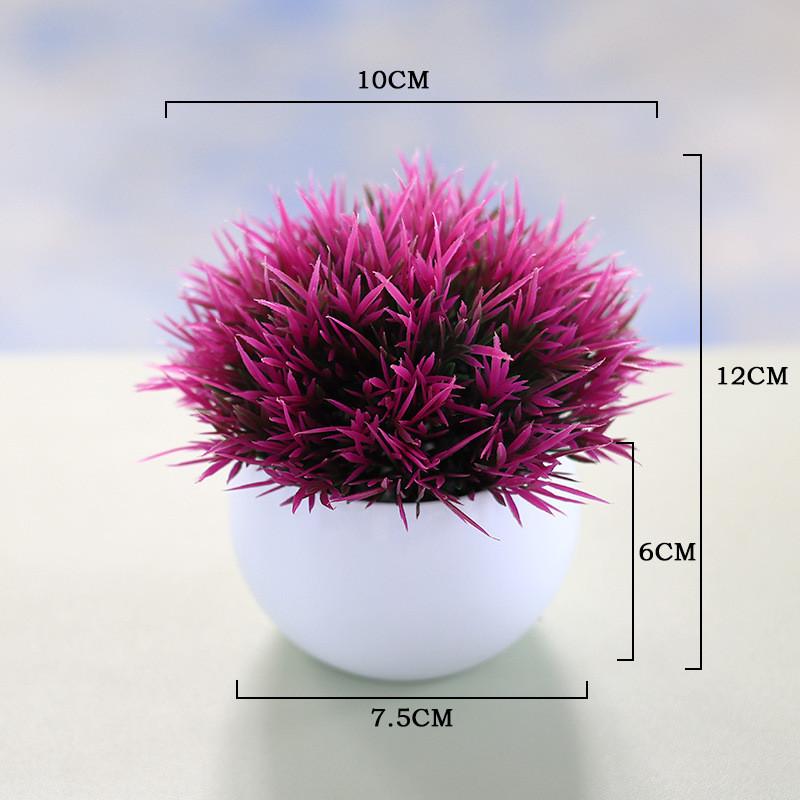 Faux Flower Ball Arrangement Small Potted Plant With Plastic Craft For Living Room Decor